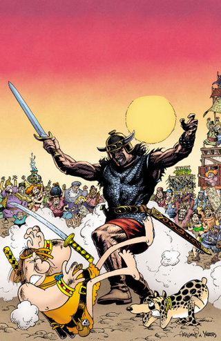 Illustration for article titled The Most Important Crossover Of All Time: Groo Vs. Conan!